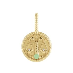 14K Gold Libra Pendant